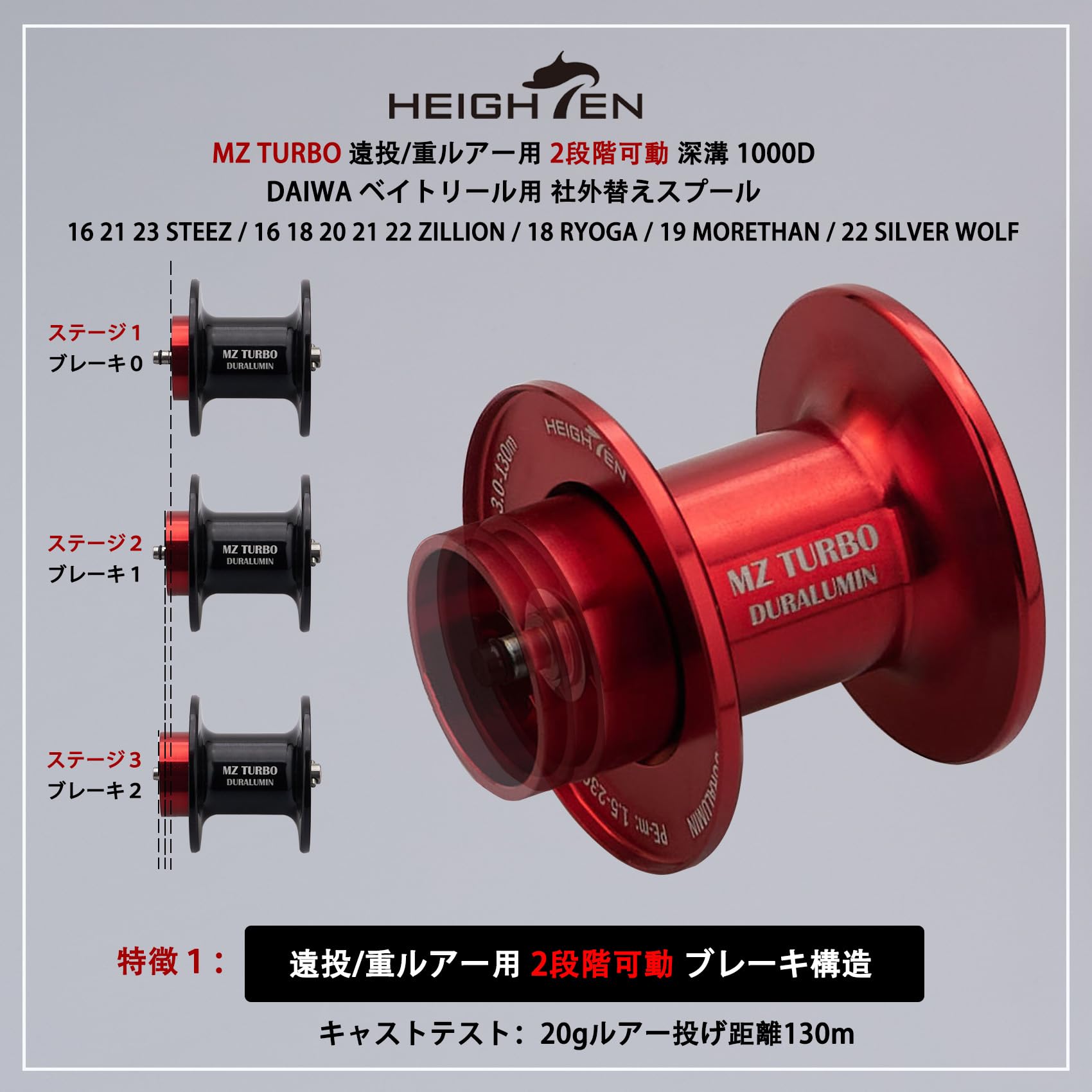 Amazon | HEIGHTEN リール スプール 遠投/重ルアー用 MZ 2段階可動